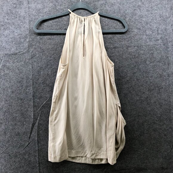 Theory Terabi Silk Halter Top Womens P (SP) Beige Drape Sleeveless Tunic Cami - Picture 2 of 11